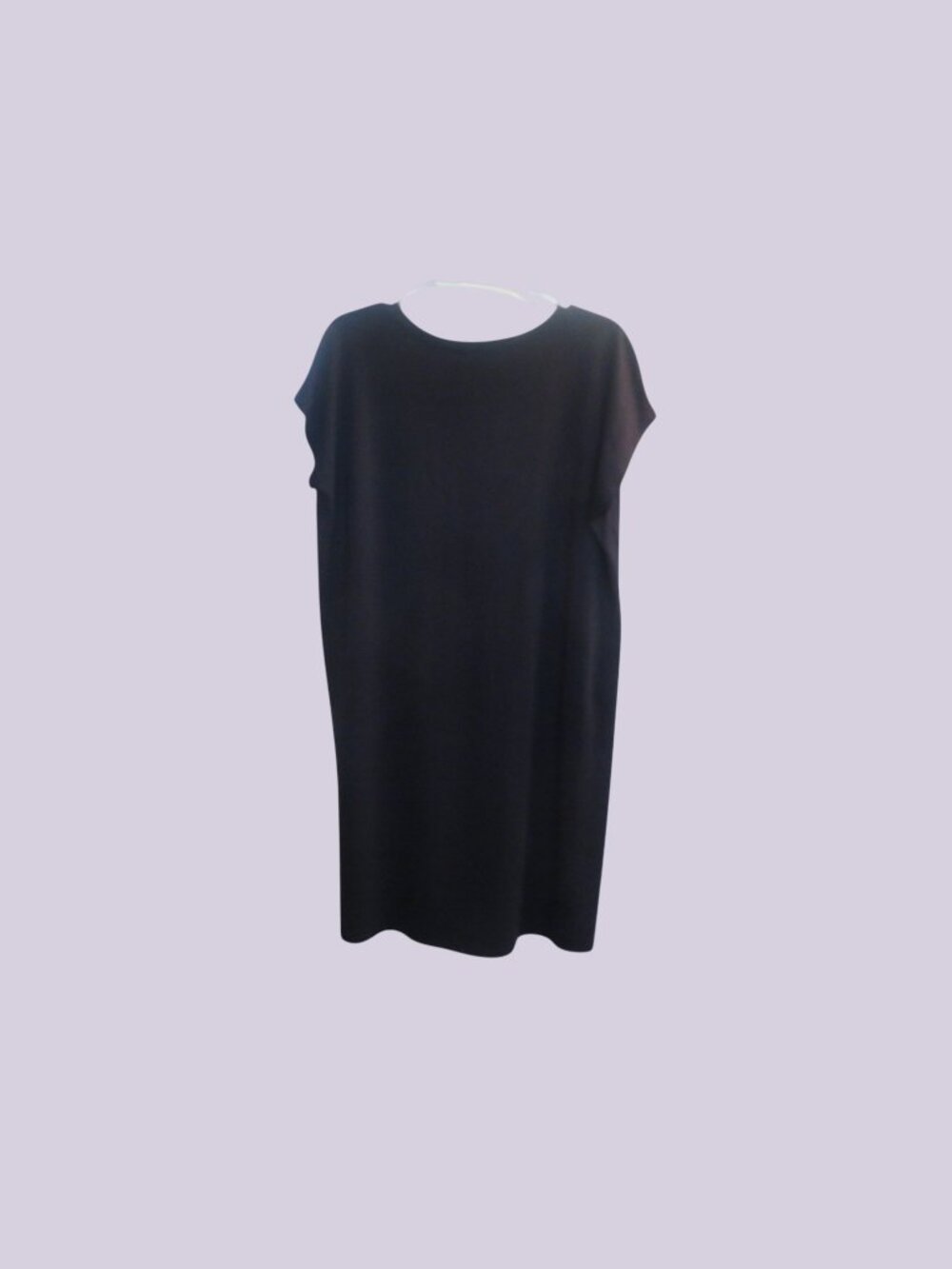 Eileen Fisher V-Neck Cap Sleeve Dress - Black - Size Medium, NWT - Picture 4 of 8
